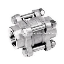 Stainless Steel 3-PC Spring Loaded Check Valve with Threaded End